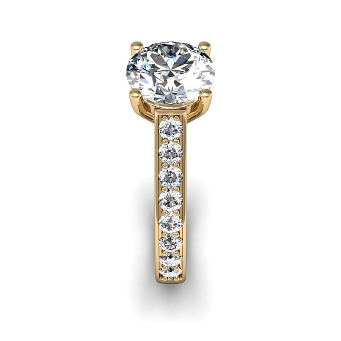 2 1/2 Carat Classic Engagement Ring With 2 Carat Center Diamond In 14K Yellow Gold