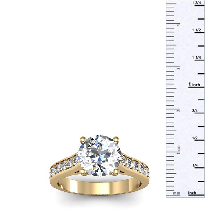2 1/2 Carat Classic Engagement Ring With 2 Carat Center Diamond In 14K Yellow Gold