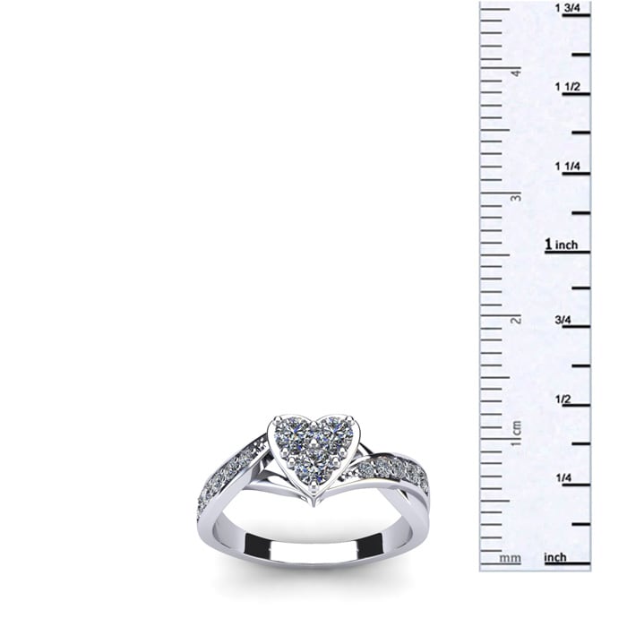 1/2 Carat Heart Shape Engagement Ring In White Gold