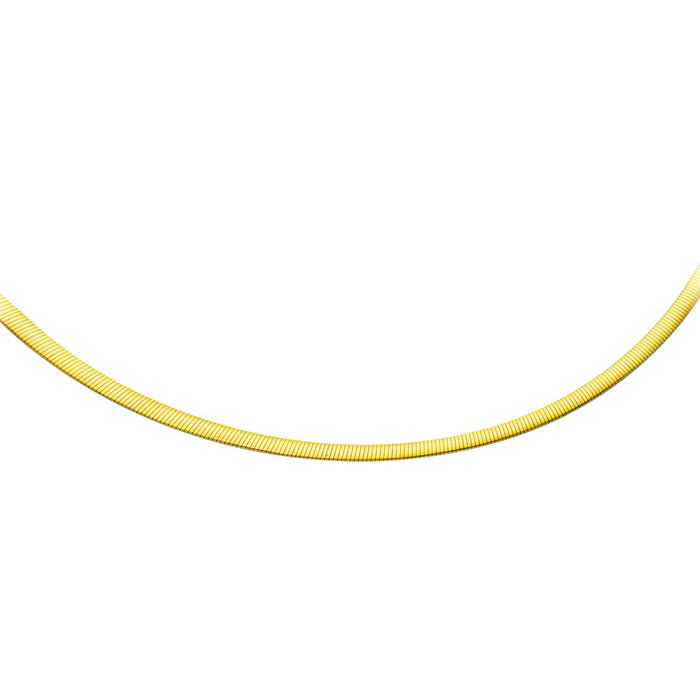 14 Karat Yellow & White Gold 4.0mm 18 Inch Two-Tone Reversible Omega Chain Necklace