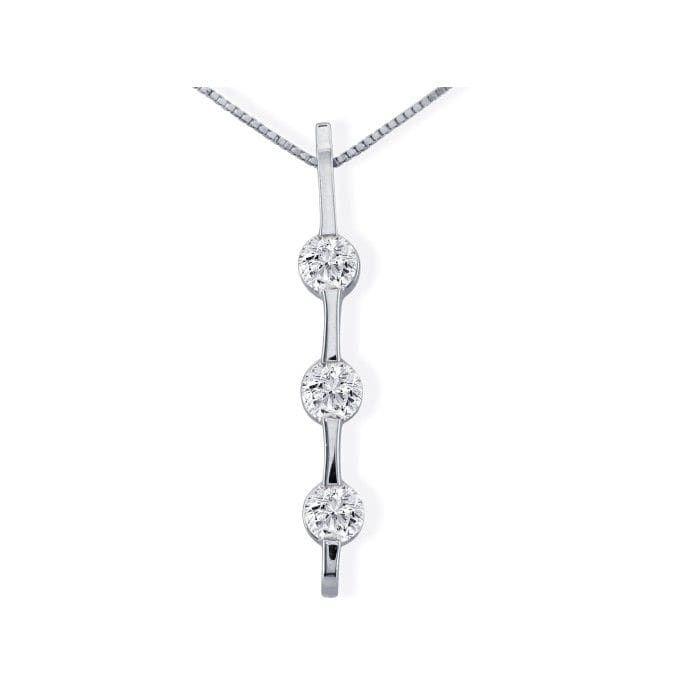 Contemporary 1ct Channel Set Diamond Pendant in 14k White Gold