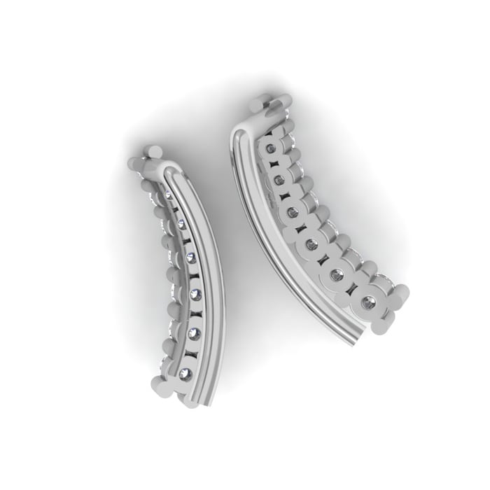 1/5ct Diamond Ear Climbers In 14K White Gold