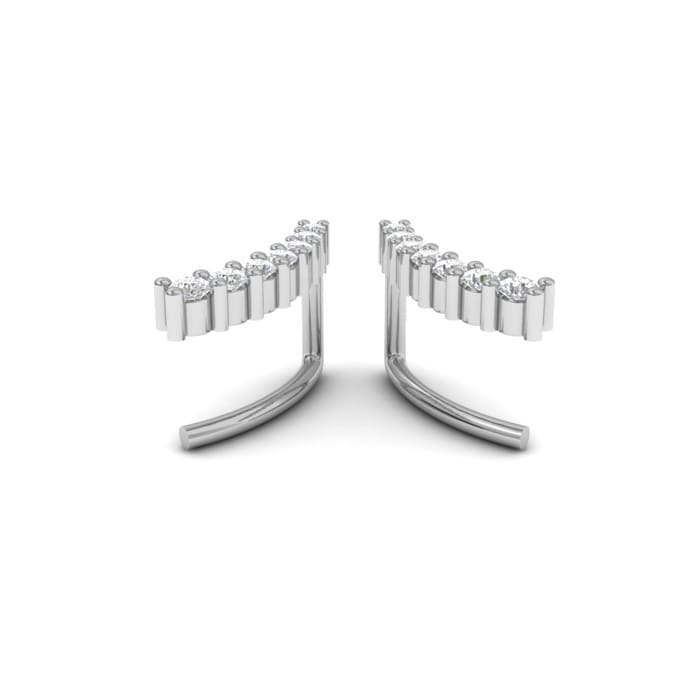 1/5ct Diamond Ear Climbers In 14K White Gold