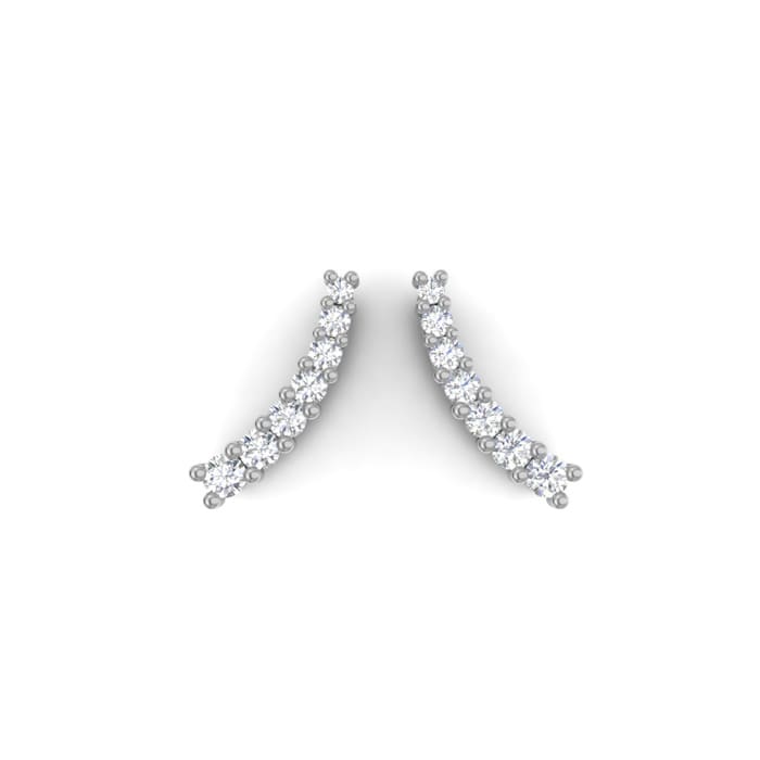 1/5ct Diamond Ear Climbers In 14K White Gold