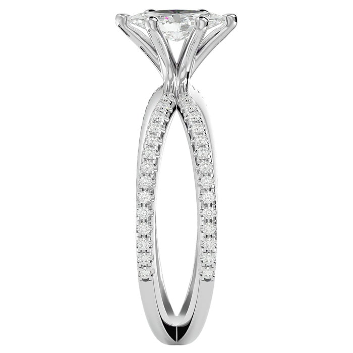 3/4 Carat Marquise Shape Diamond Engagement Ring In 14 Karat White Gold