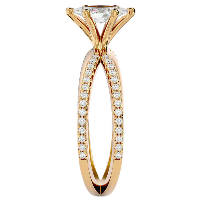 3/4 Carat Marquise Shape Diamond Engagement Ring In 14 Karat Yellow Gold