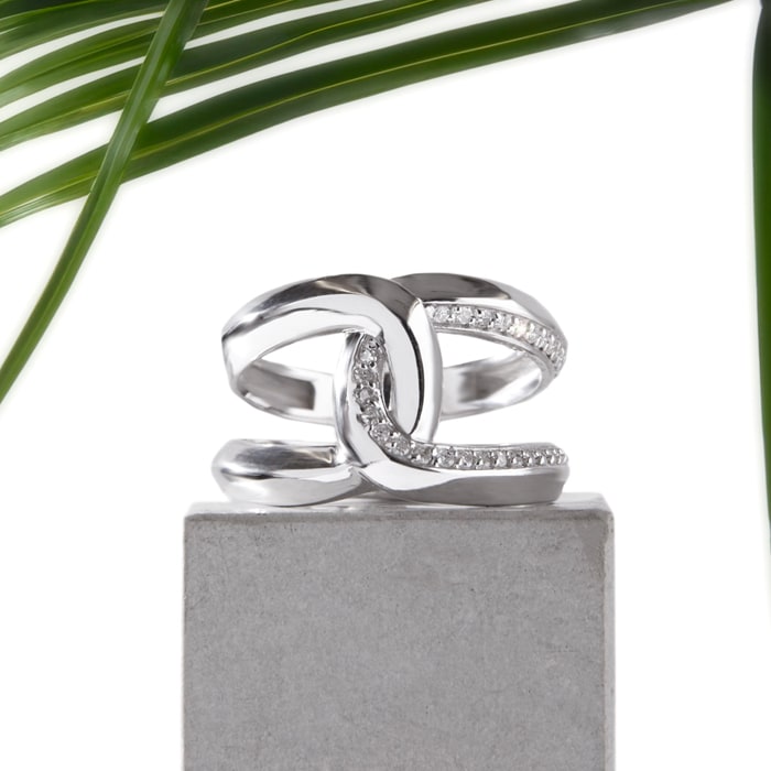 Super Bold And Gorgeous 1/4 Carat Diamond Band In 14K White Gold