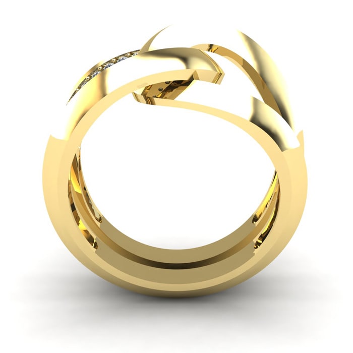 Super Bold And Gorgeous 1/4 Carat Diamond Band In 14K Yellow Gold