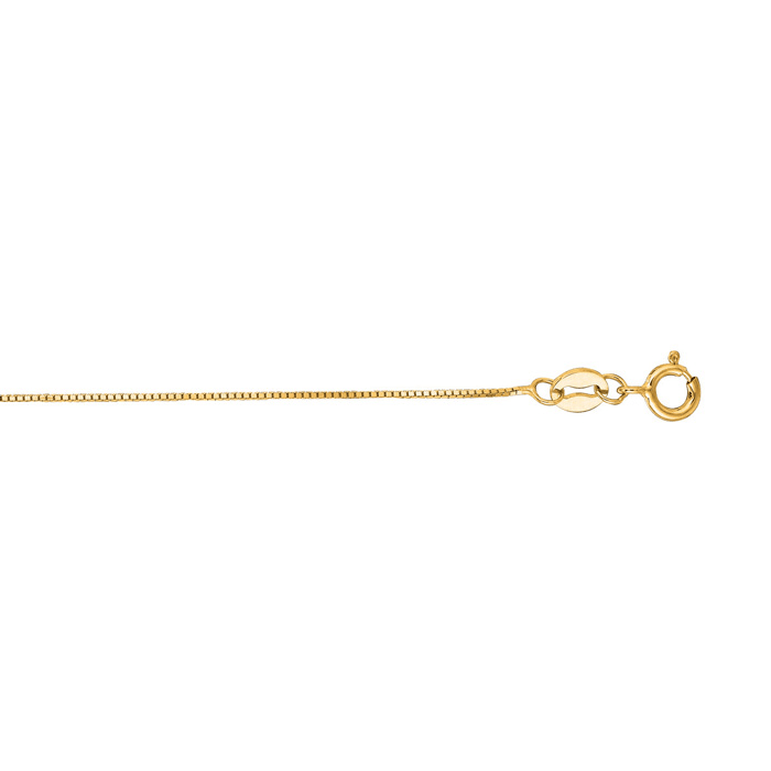 14 Karat Yellow Gold 0.6mm 20 Inch Classic Box Chain Necklace