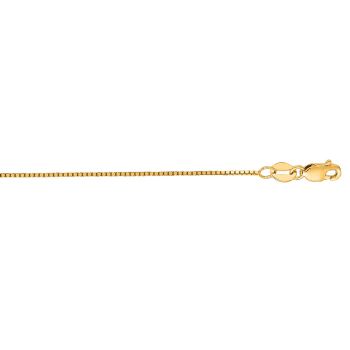 14 Karat Yellow Gold 0.70mm 16 Inch Classic Box Chain Necklace