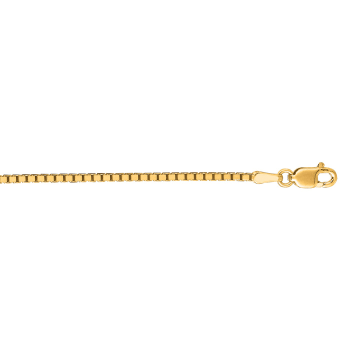 14 Karat Yellow Gold 1.4mm 16 Inch Classic Box Chain Necklace