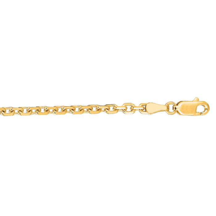 14 Karat Yellow Gold 3.10mm 20 Inch Cable Link Chain Necklace