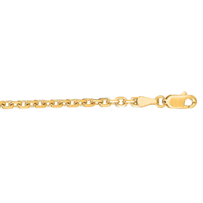 14 Karat Yellow Gold 3.10mm 24 Inch Cable Link Chain Necklace