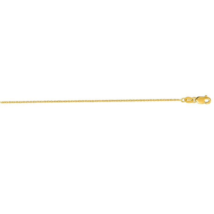 14 Karat Yellow Gold 1.10mm 20 Inch Cable Link Chain Necklace