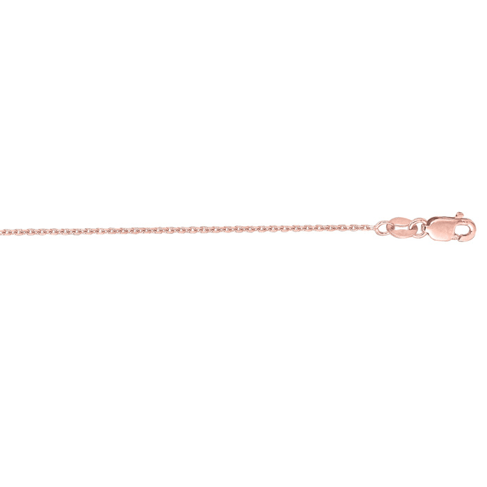 14 Karat Rose Gold 1.10mm 16 Inch Cable Link Chain Necklace