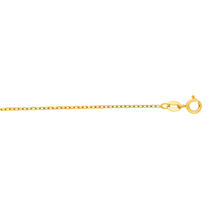 14 Karat Yellow Gold 1.30mm 18 Inch Faceted Cable Link Chain Necklace