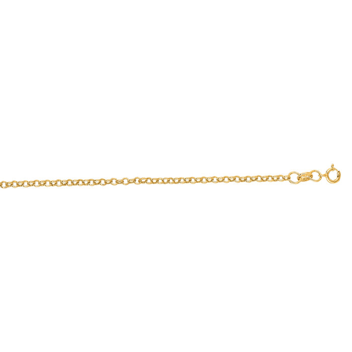 14 Karat Yellow Gold 1.90mm 18 Inch Rolo Link Chain Necklace