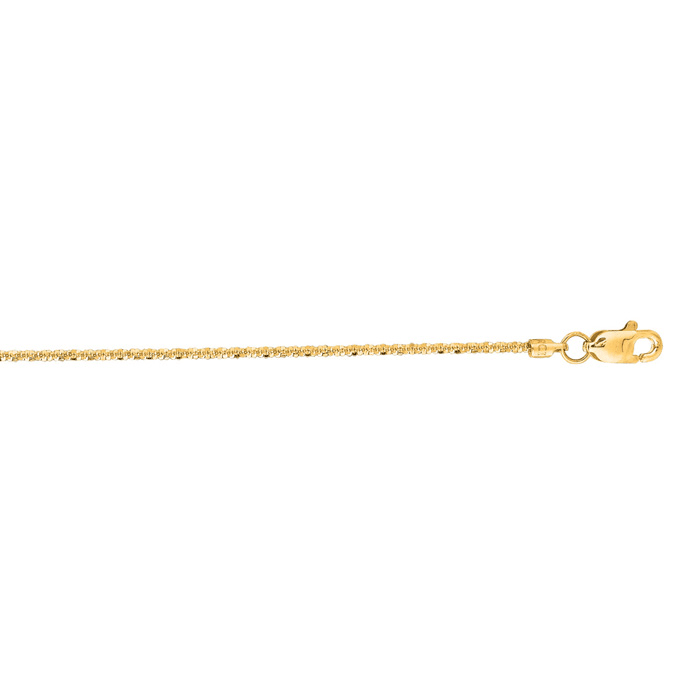 14 Karat Yellow Gold 1.1mm 20 Inch Sparkle Chain Necklace