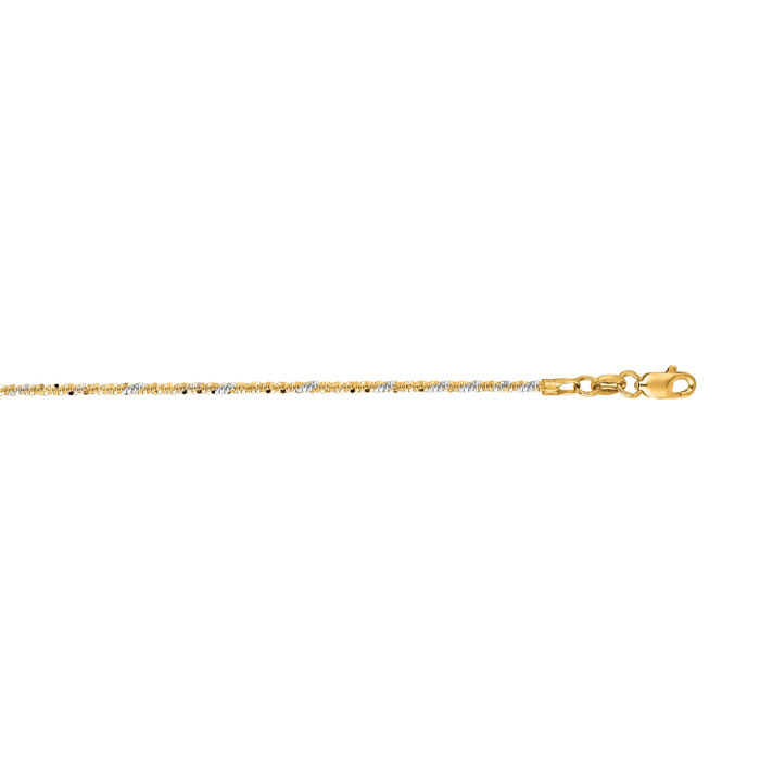 14 Karat Yellow Gold 1.5mm 16 Inch Sparkle Chain Necklace