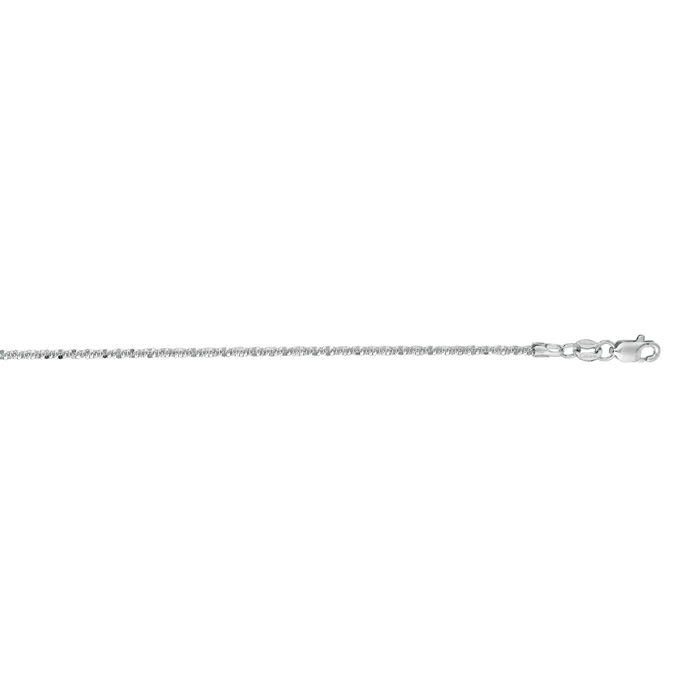 14 Karat White Gold 1.5mm 18 Inch Sparkle Chain Necklace