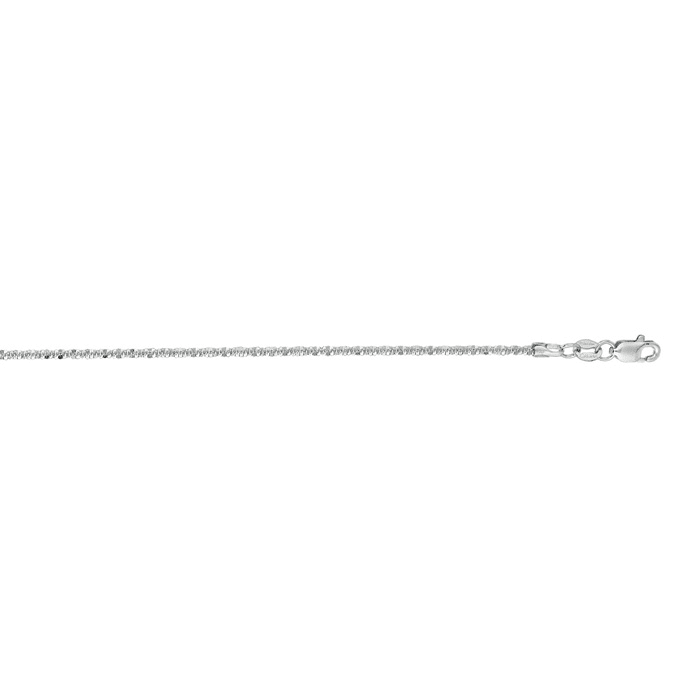 14 Karat White Gold 1.5mm 20 Inch Sparkle Chain Necklace