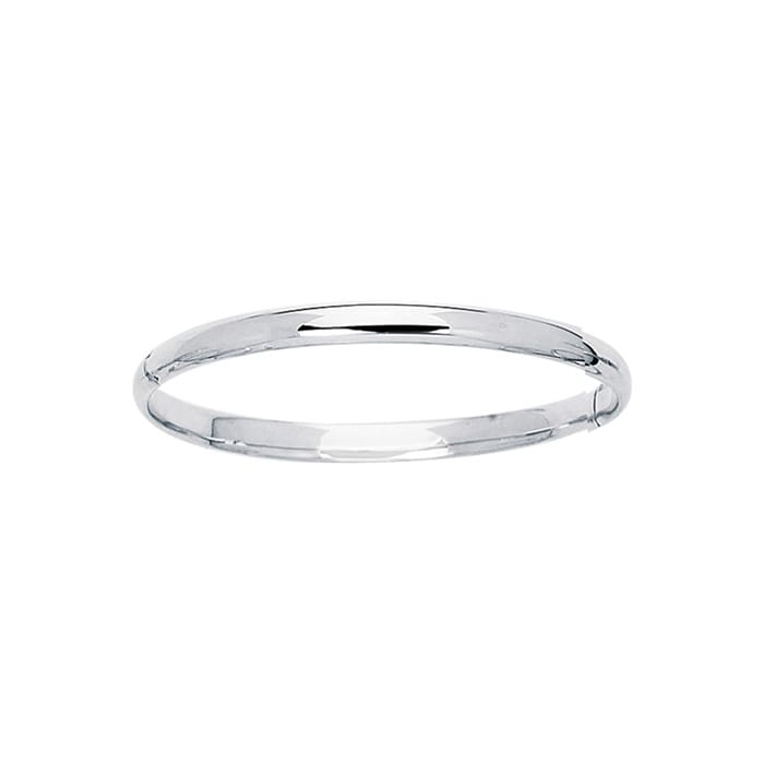 14 Karat White Gold 5.5mm 5.50 Inch Children's All Shiny Bangle