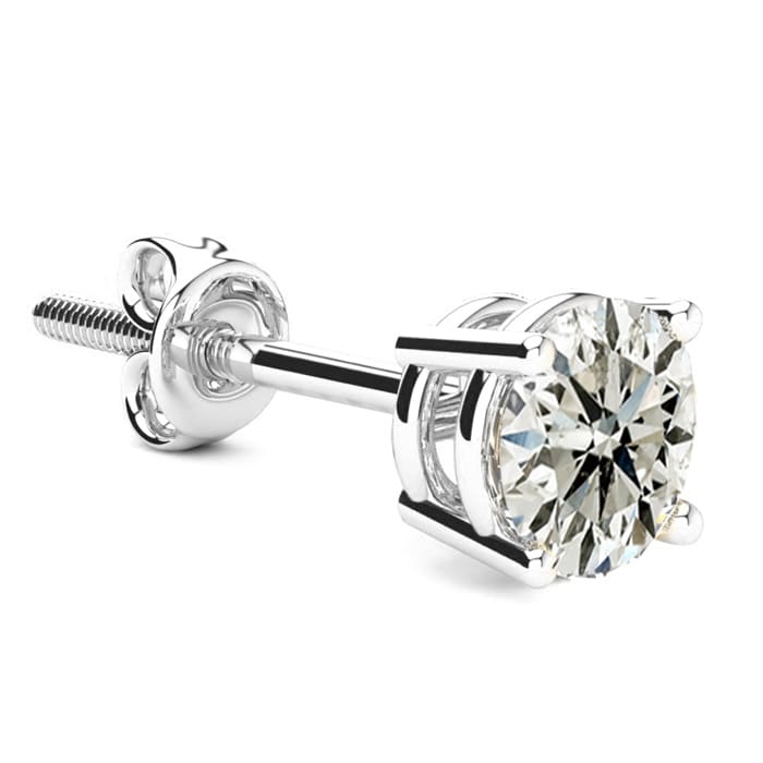 Single diamond stud earring white gold shop
