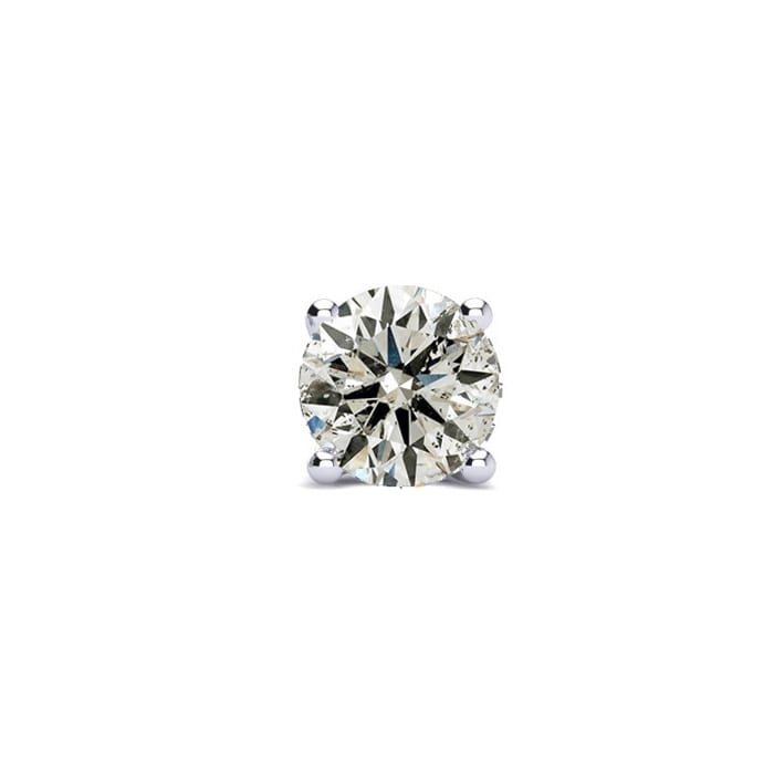 1 Carat Single Diamond Stud Earring In 14 Karat White Gold