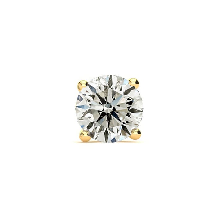 2/3 Carat Single Diamond Stud Earring In 14 Karat Yellow Gold