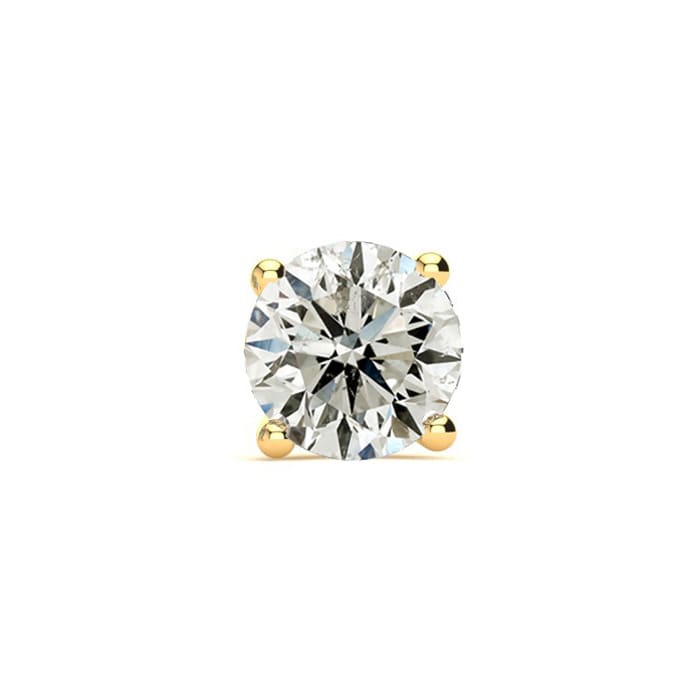 3/4 Carat Single Diamond Stud Earring In 14 Karat Yellow Gold