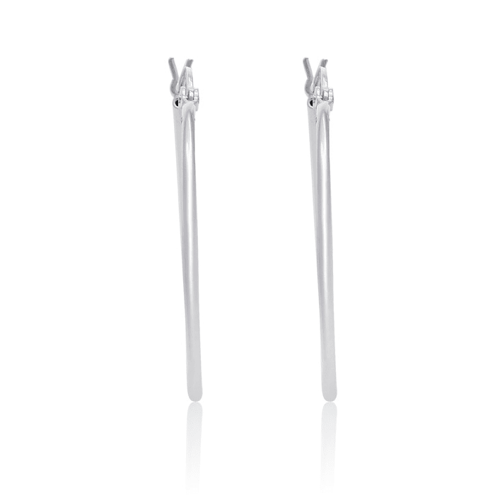 Sterling Silver 1.2MM Wide 1 Inch Hoop Earrings. Super Popular For Every Day Wear!