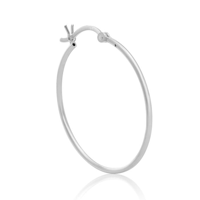 Sterling Silver 1.2MM Wide 1 Inch Hoop Earrings. Super Popular For Every Day Wear!