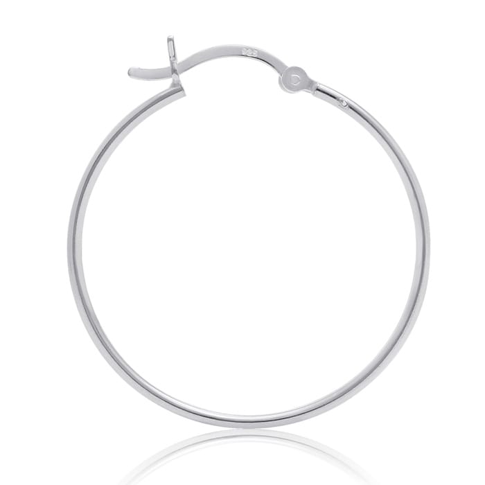 Sterling Silver 1.2MM Wide 1 Inch Hoop Earrings. Super Popular For Every Day Wear!