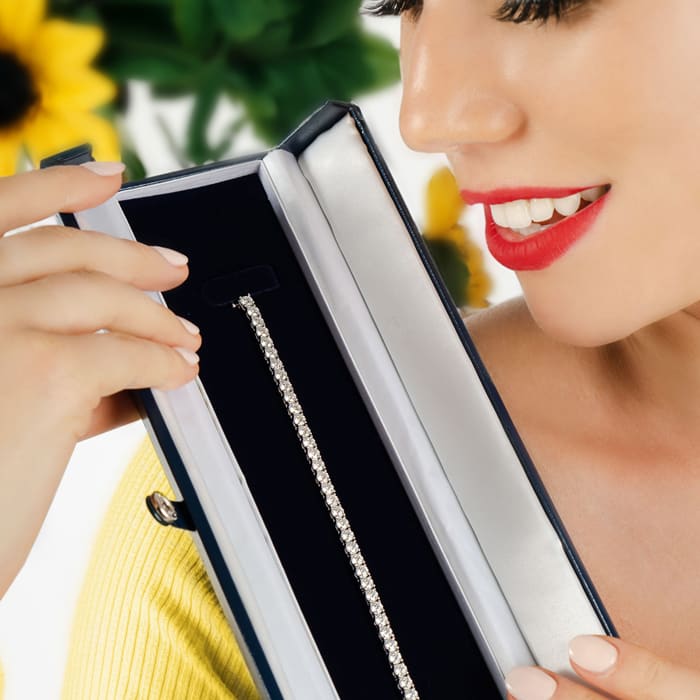 6 Carat Diamond Tennis Bracelet In 14 Karat White Gold