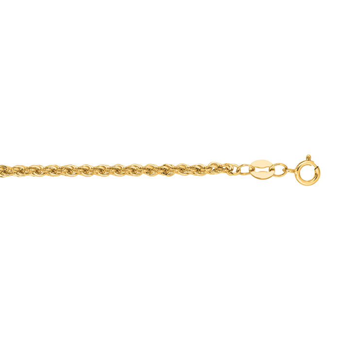 14 Karat Yellow Gold 2.0mm 20 Inch Light Weight Rope Chain