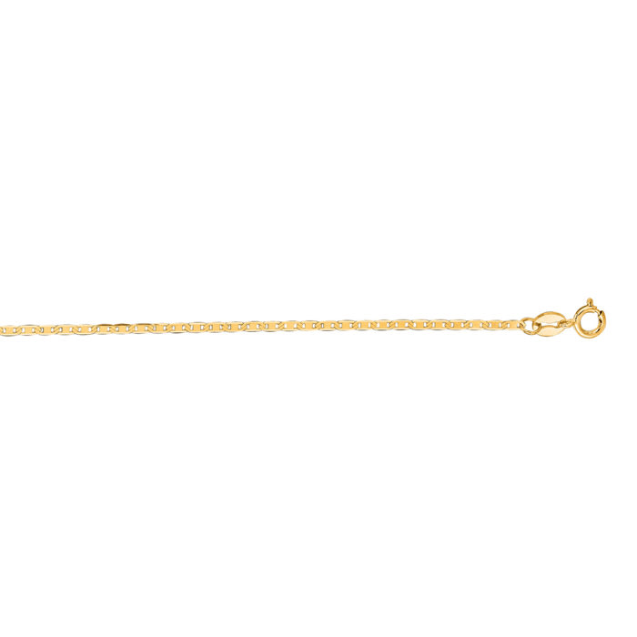 14 Karat Yellow Gold 1.2mm 18 Inch Diamond Cut Mariner Link Chain