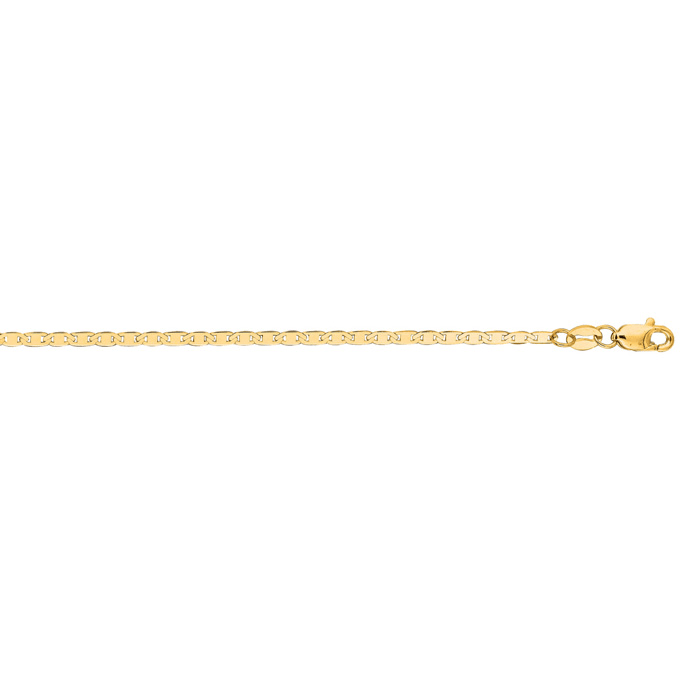 14 Karat Yellow Gold 1.7mm 20 Inch Diamond Cut Mariner Link Chain