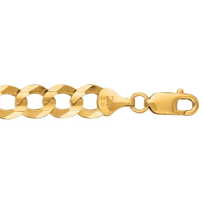 14 Karat Yellow Gold 10.0mm 24 Inch Comfort Curb Chain