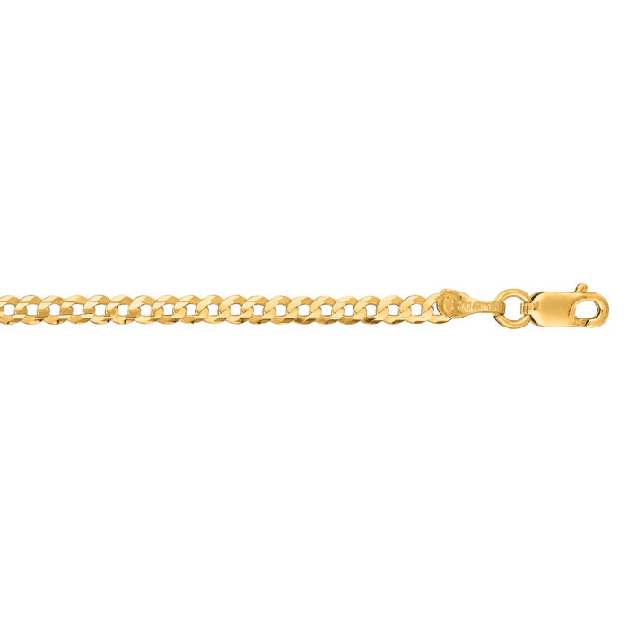 14 Karat Yellow Gold 2.60mm 18 Inch Comfort Curb Chain
