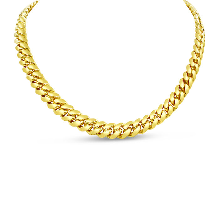 14 Karat Yellow Gold 5.40mm 20 Inch Light Miami Cuban Chain