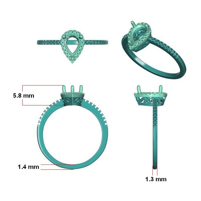 3/4 Carat Pear Shape Morganite and Halo Diamond Ring In 14 Karat Rose Gold
