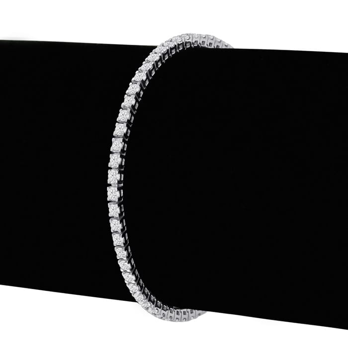 3 1/2 Carat Diamond Tennis Bracelet In 14 Karat White Gold, 8 Inches