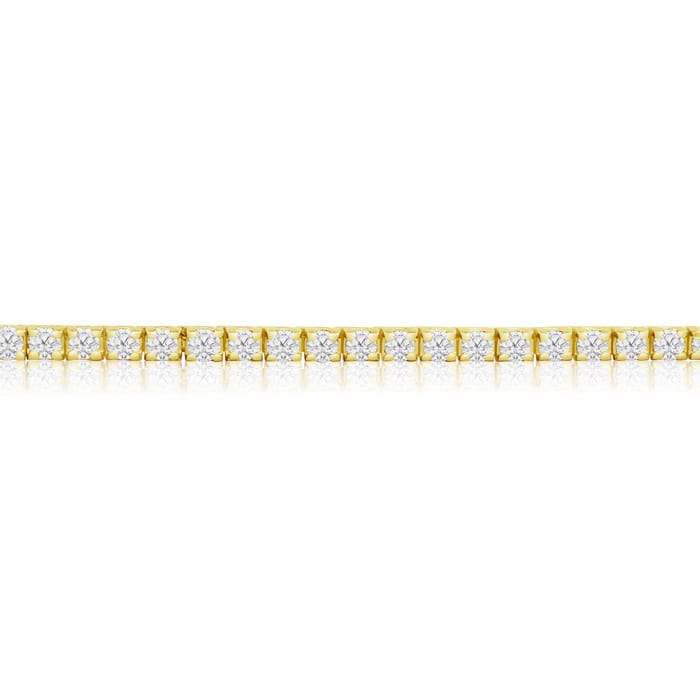 3 1/2 Carat Diamond Tennis Bracelet In 14 Karat Yellow Gold, 8 Inches