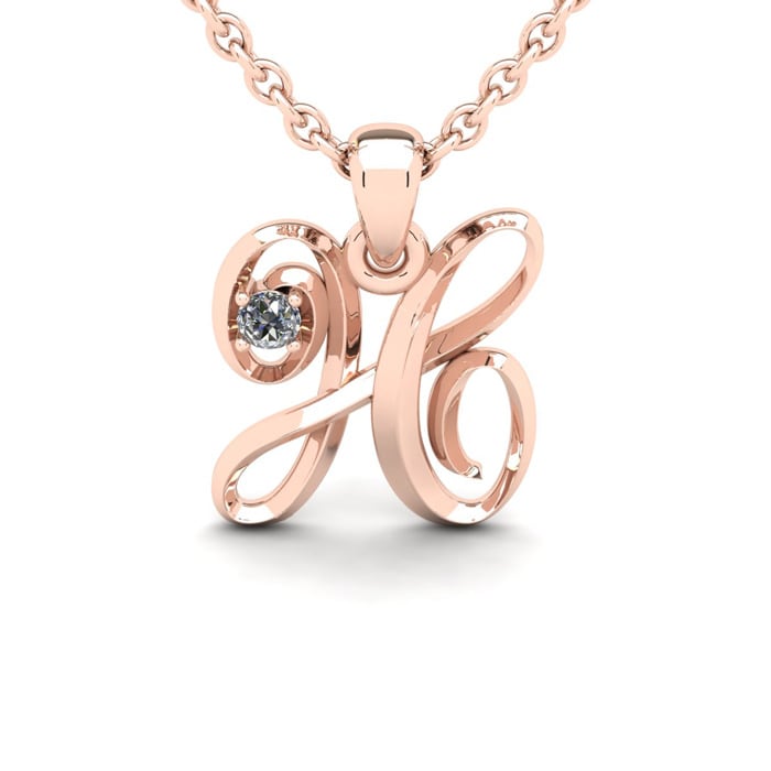 H initial necklace sale