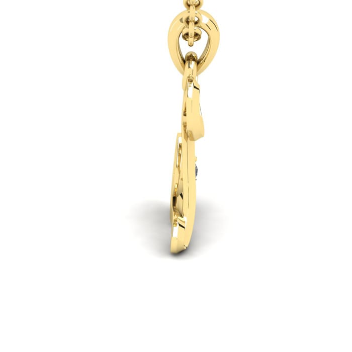 Letter L Diamond Initial Necklace In 14 Karat Yellow Gold With Free Chain