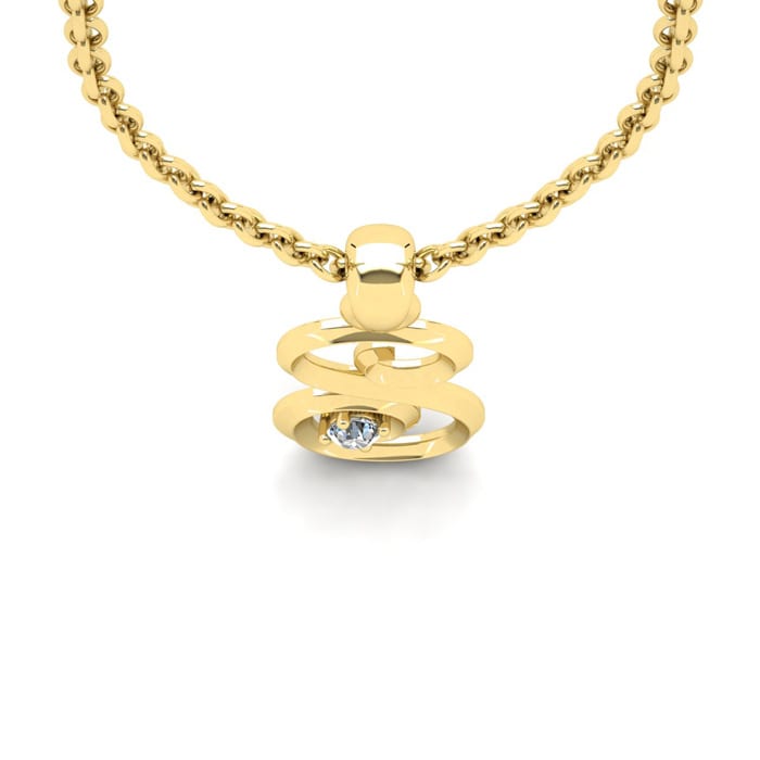 Letter S Diamond Initial Necklace In 14 Karat Yellow Gold With Free Chain