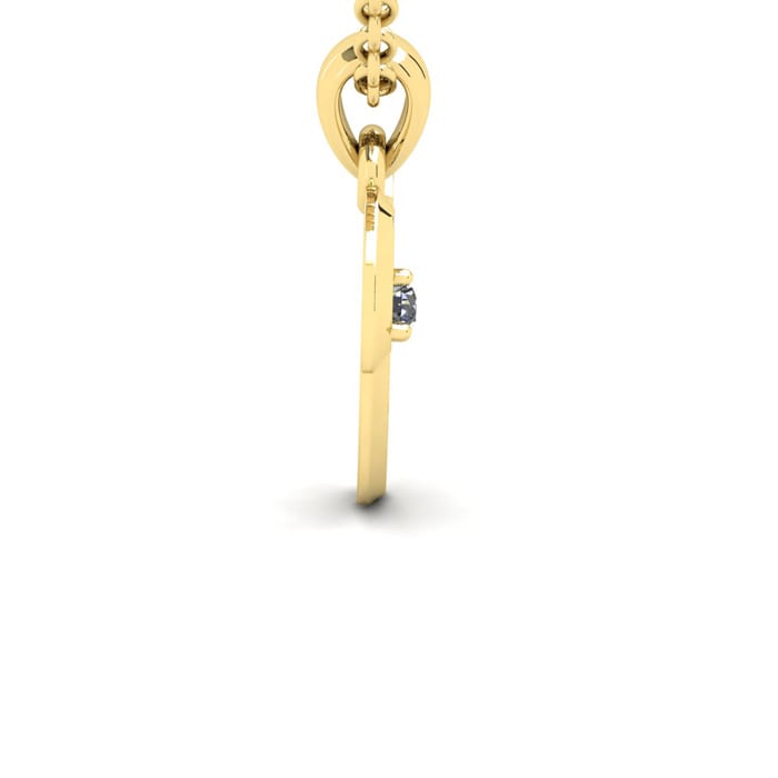 Letter V Diamond Initial Necklace In 14 Karat Yellow Gold With Free Chain