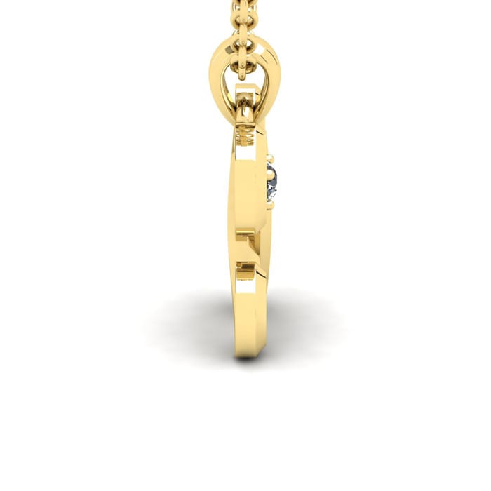 Letter X Diamond Initial Necklace In 14 Karat Yellow Gold With Free Chain