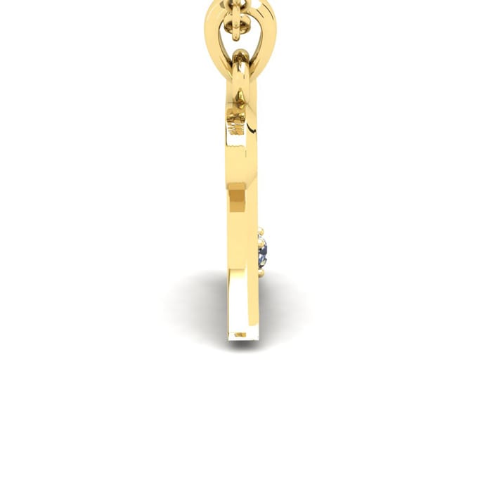 Letter Z Diamond Initial Necklace In 14 Karat Yellow Gold With Free Chain