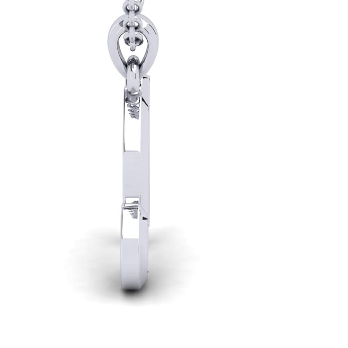 Letter N Swirly Initial Necklace In Sterling Silver With Free 18 Inch Cable Chain